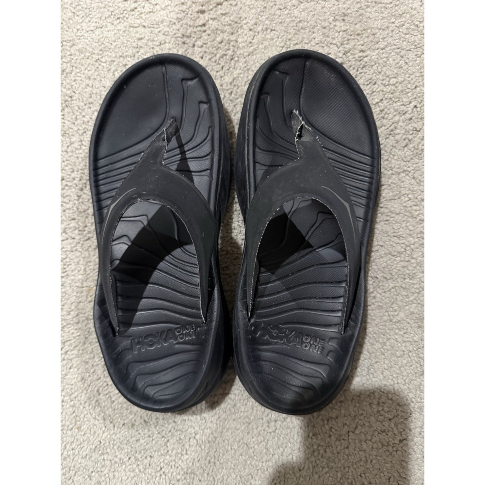 Hoka One One Ora Recovery Women's Flip Flops Thong Sandals Black Size 7.5-8